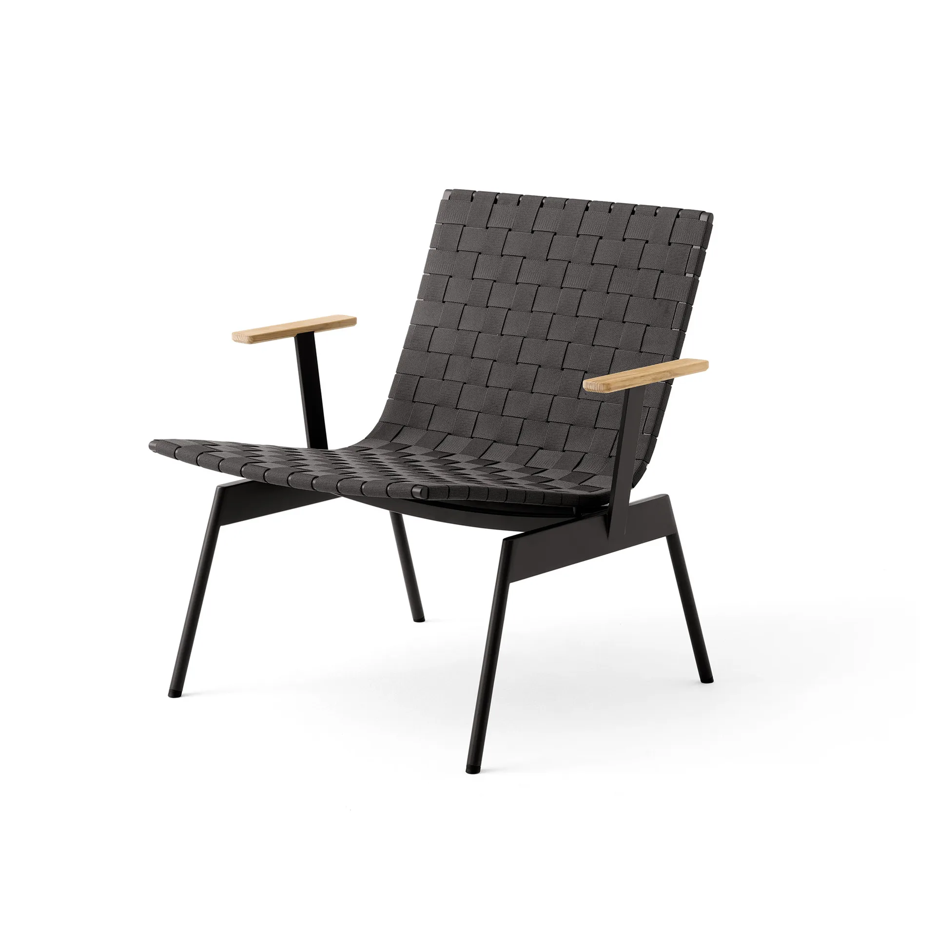 Chaise longue Ville Outdoor AV45 avec accoudoirs, Warm black &Tradition
