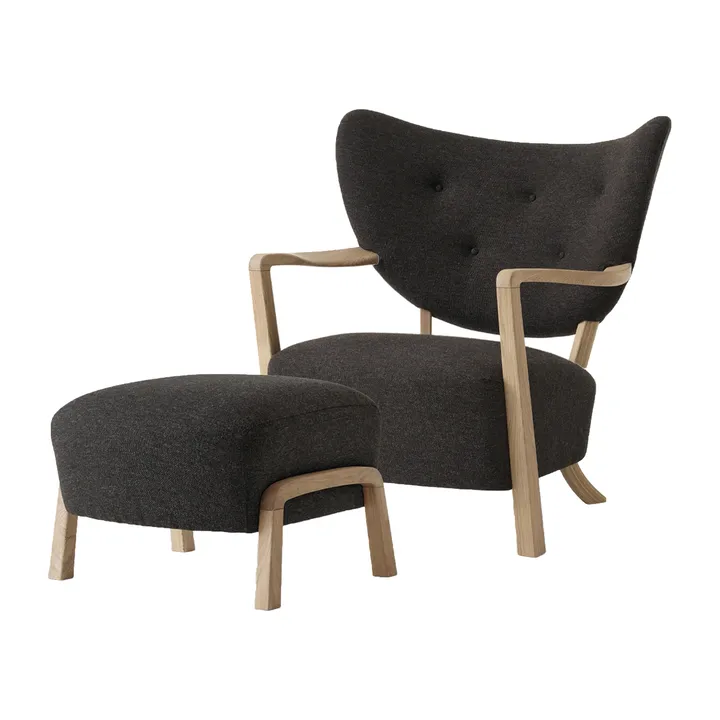 Chaise longue Wulff ATD2 fauteuil et pouf ATD3 - Chêne huilé-Hallingdal 376 - &Tradition