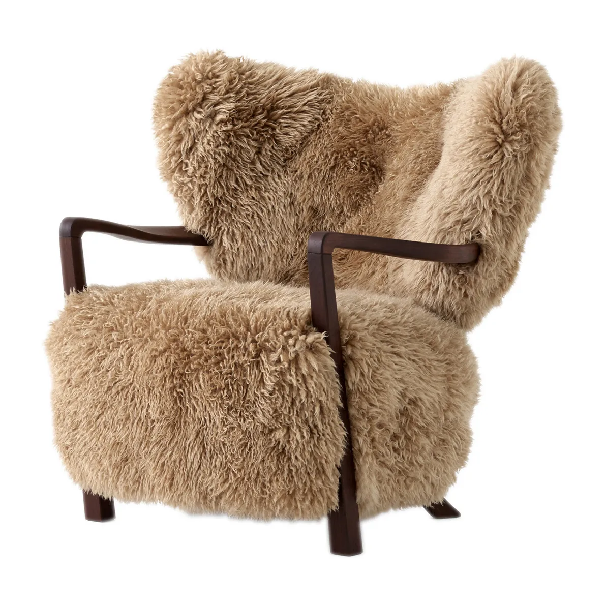 Chaise longue Wulff ATD2 fauteuil, Noyer huilé-Miel peau de mouton &Tradition