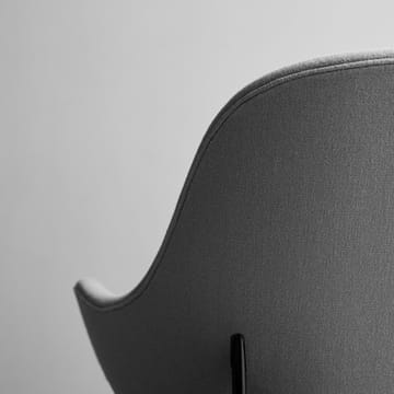 Chaise lounge Catch JH14 - tissu hallingdal 110 grey, base en acier laqué noir - &Tradition