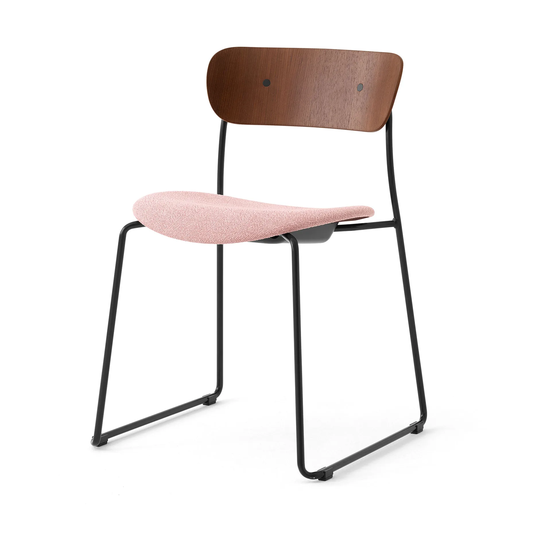 Chaise Pavilion AV52 assise rembourrée, Black-Ecriture 0640 &Tradition