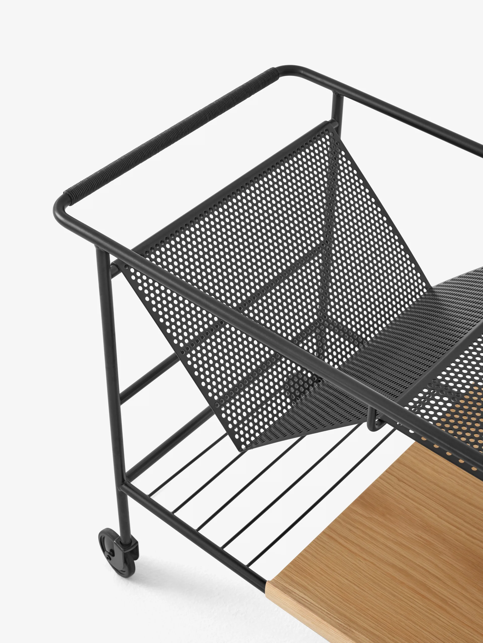 Chariot de rangement Alima verni chêne, Noir et chêne verni &Tradition