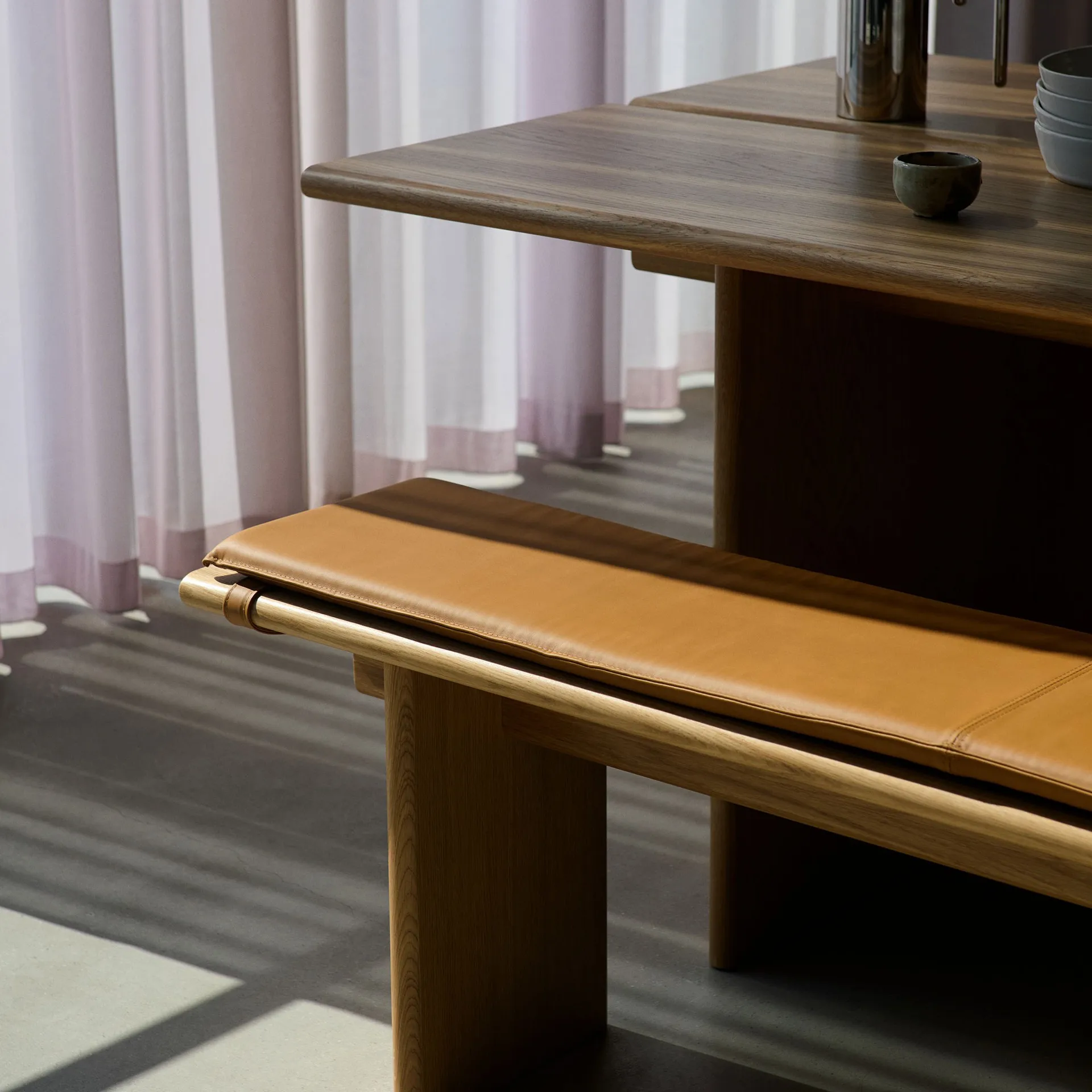 Coussin de banc Ita OS5 170 cm, Noble leather congnac &Tradition