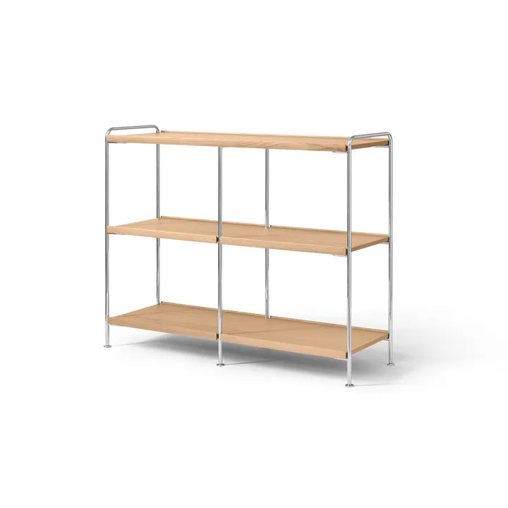 Étagère Alima NDS5 - Chêne laqué-chrome, 123x95x38 cm - &Tradition