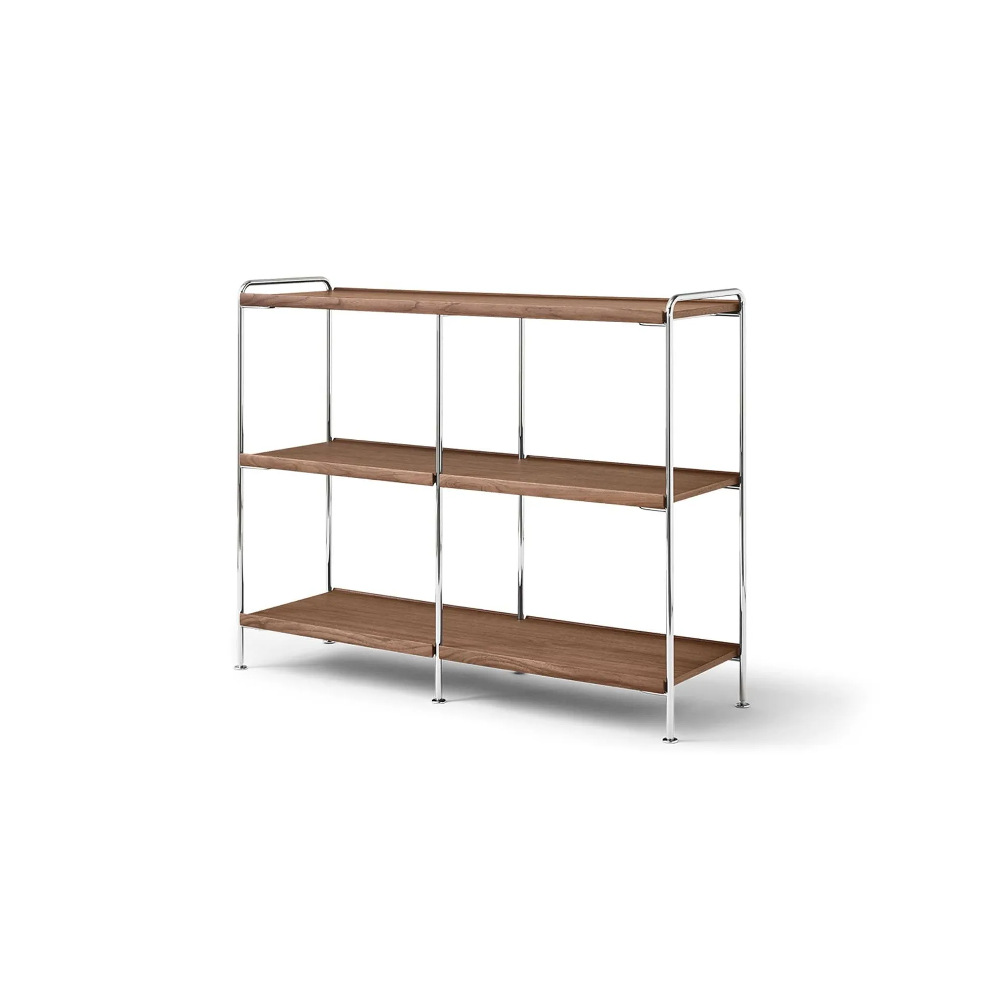 Étagère Alima NDS5, Noyer laqué-chrome, 123x95x38 cm &Tradition