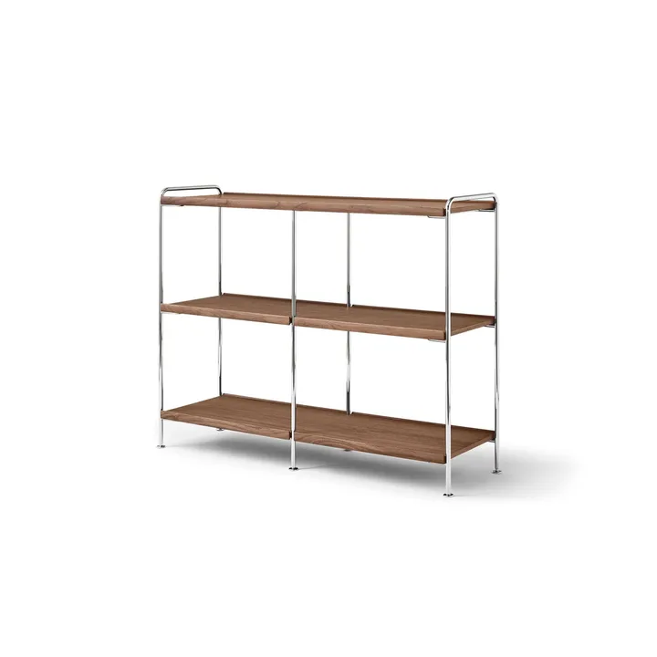 Étagère Alima NDS5 - Noyer laqué-chrome, 123x95x38 cm - &Tradition