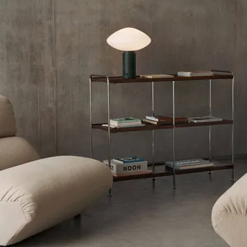 Étagère Alima NDS5 - Noyer laqué-chrome, 123x95x38 cm - &Tradition