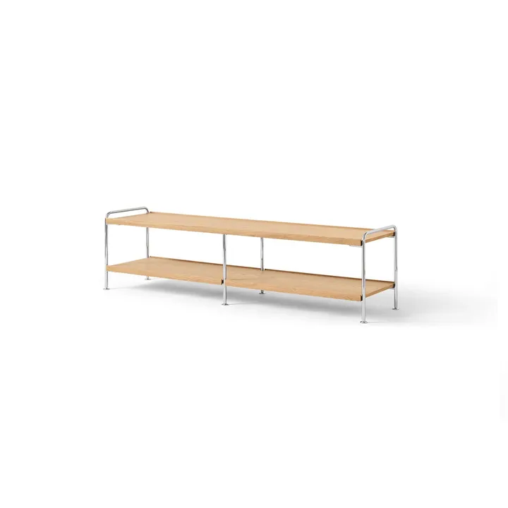 Étagère console Alima NDS4 - Chêne laqué-chrome, 162x42x38 cm - &Tradition