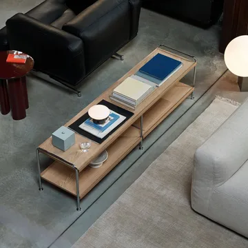 Étagère console Alima NDS4 - Chêne laqué-chrome, 162x42x38 cm - &Tradition