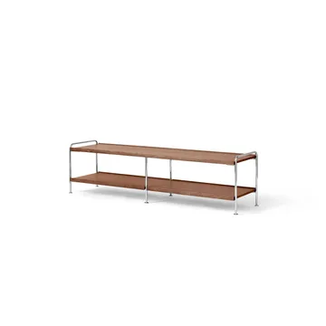 Étagère console Alima NDS4 - Noyer laqué-chrome, 162x42x38 cm - &Tradition