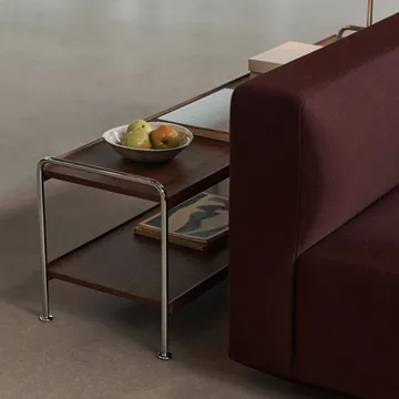 Étagère console Alima NDS4 - Noyer laqué-chrome, 162x42x38 cm - &Tradition