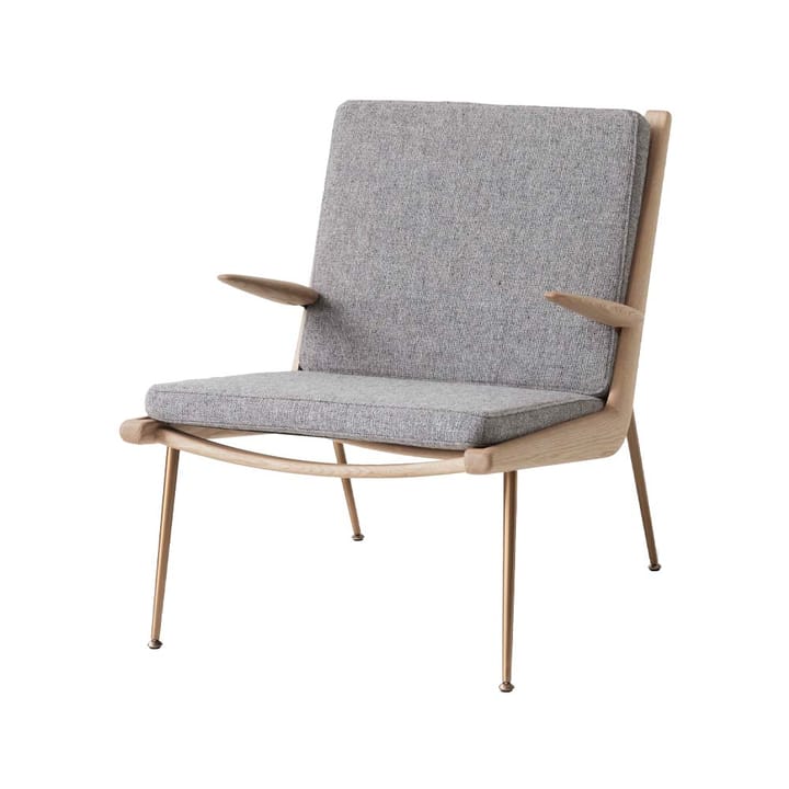 Fauteuil Boomerang HM2 - Hallingdal 130 gris, chêne huilé blanc - &Tradition