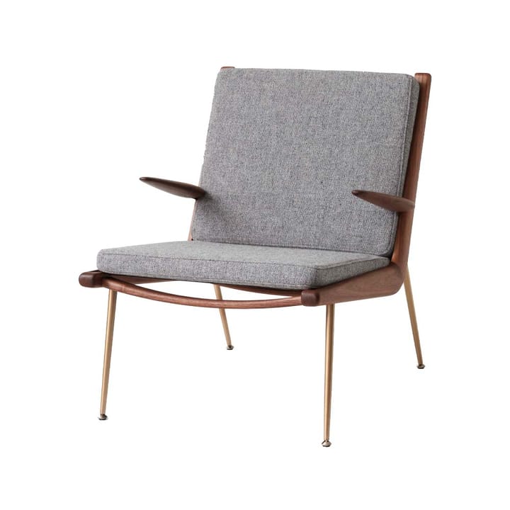 Fauteuil Boomerang HM2 - Hallingdal 130 gris, noyer huilé - &Tradition