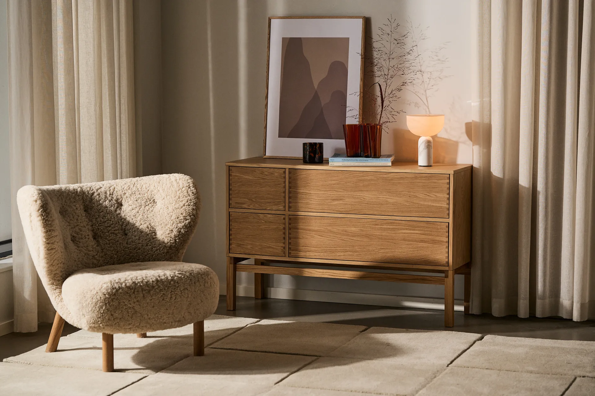 Fauteuil Little Petra VB1, Chêne huilé blanc-Moonlight &Tradition