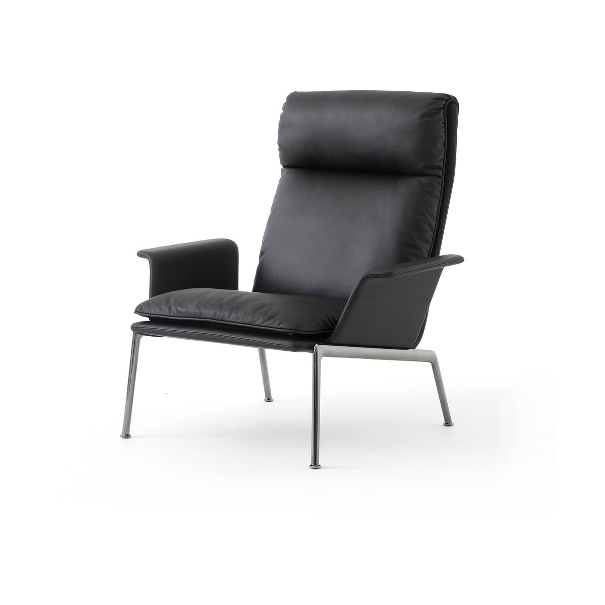 &Tradition Fauteuil lounge Muno LN17 High back Dark chrome-Black