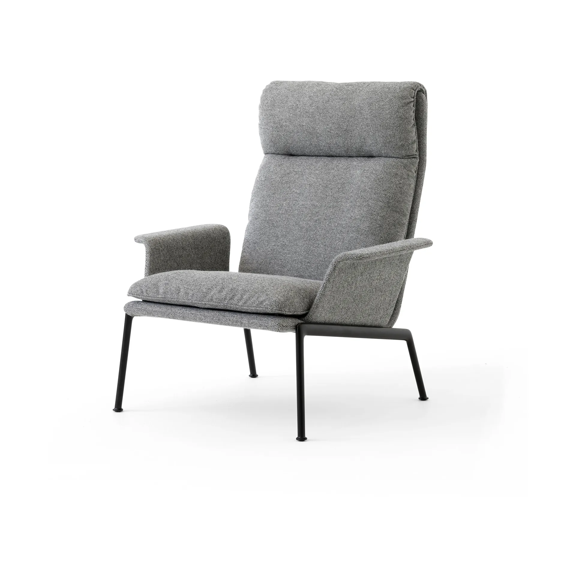 Fauteuil lounge Muno LN17 High back, Warm black-Hallingdal 0126 &Tradition