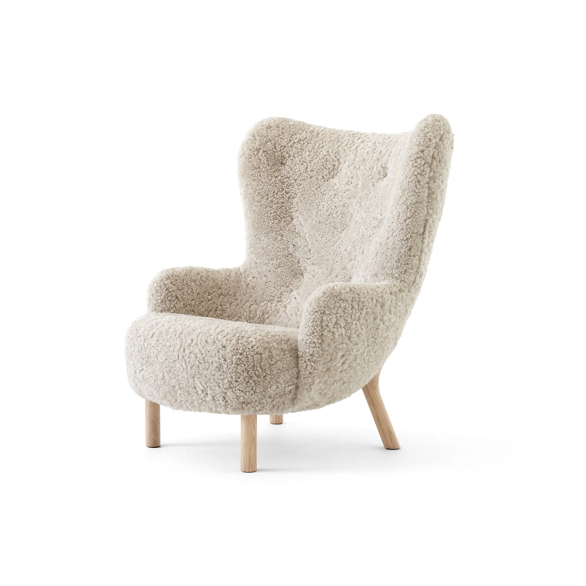 Fauteuil Petra VB3 High, Chêne huilé-Sheepskin Moonlight &Tradition