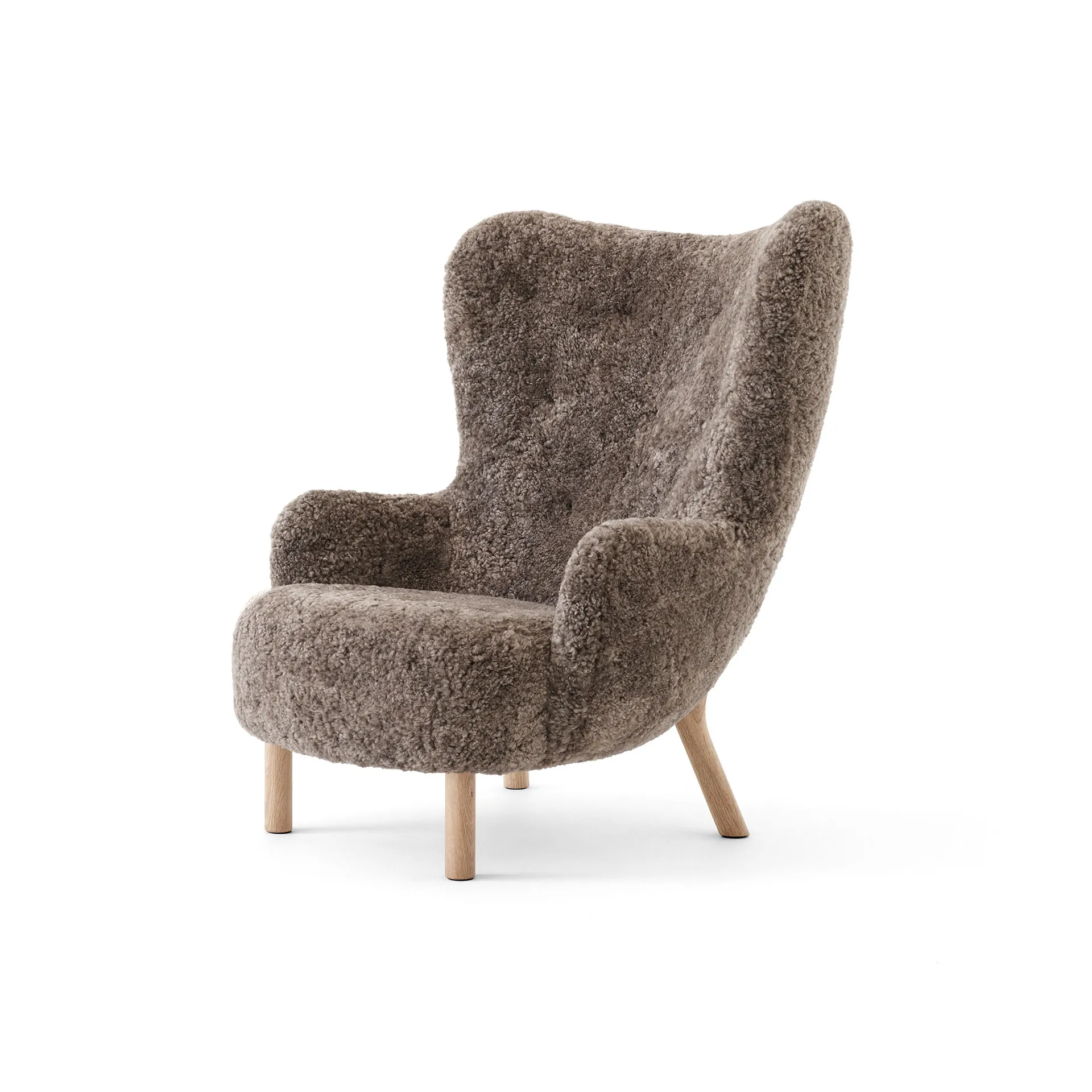 Fauteuil Petra VB3 High, Chêne huilé-Sheepskin Sahara &Tradition