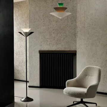 Gio LN 28 lampadaire - Chrome foncé, marmo - &Tradition