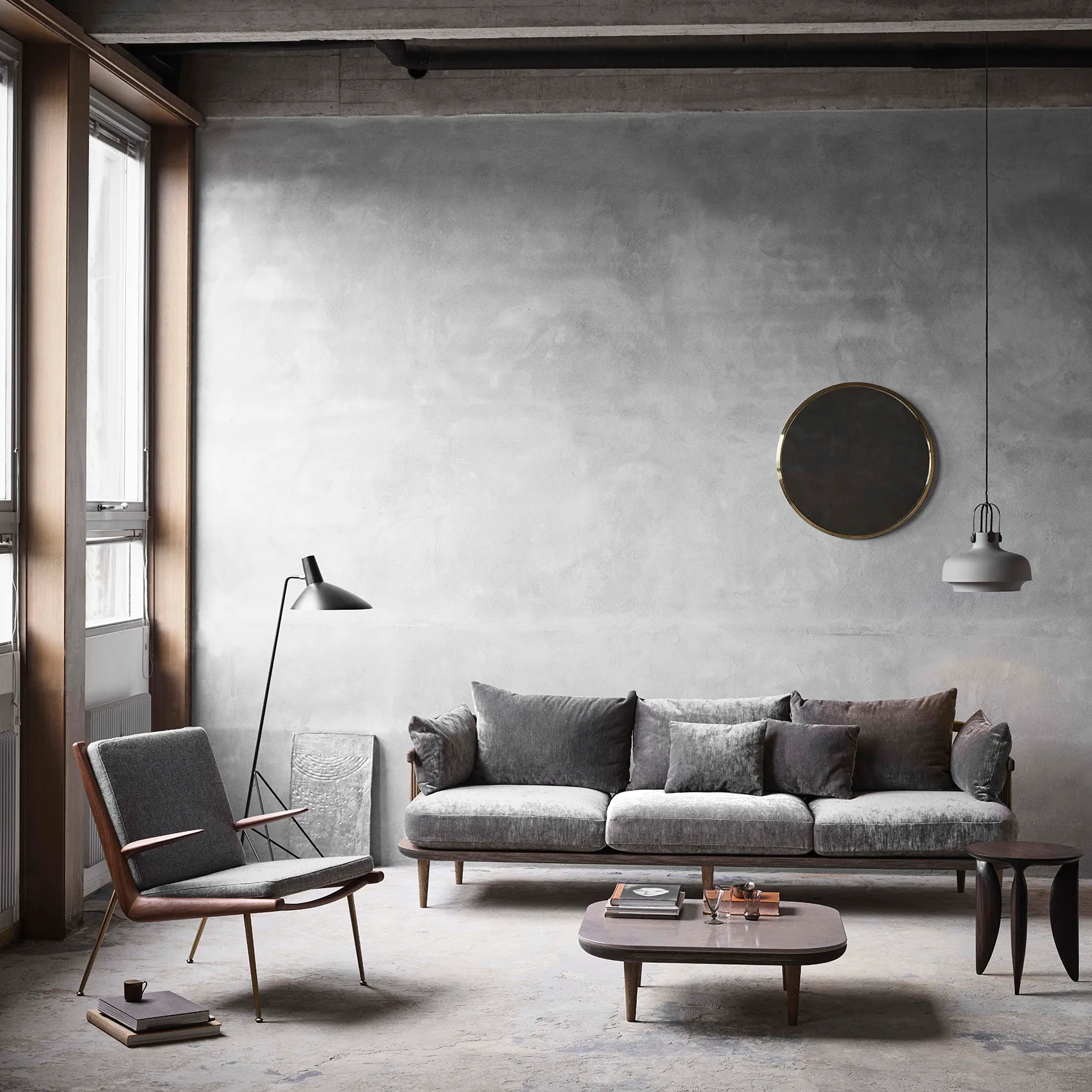 Lampe à suspension Copenhagen SC7, Matt stone (gris) &Tradition