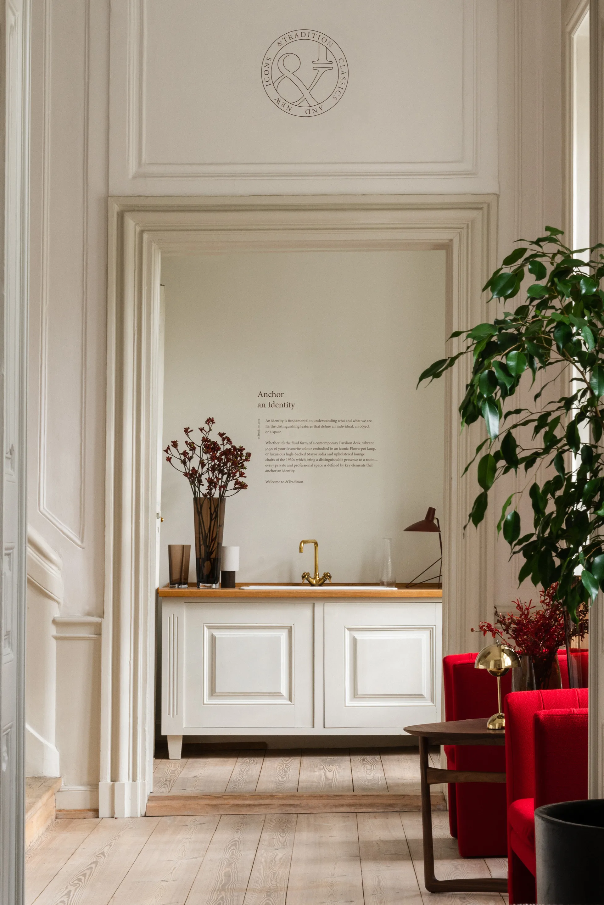 Lampe de table Flowerpot portable VP9, Brass &Tradition