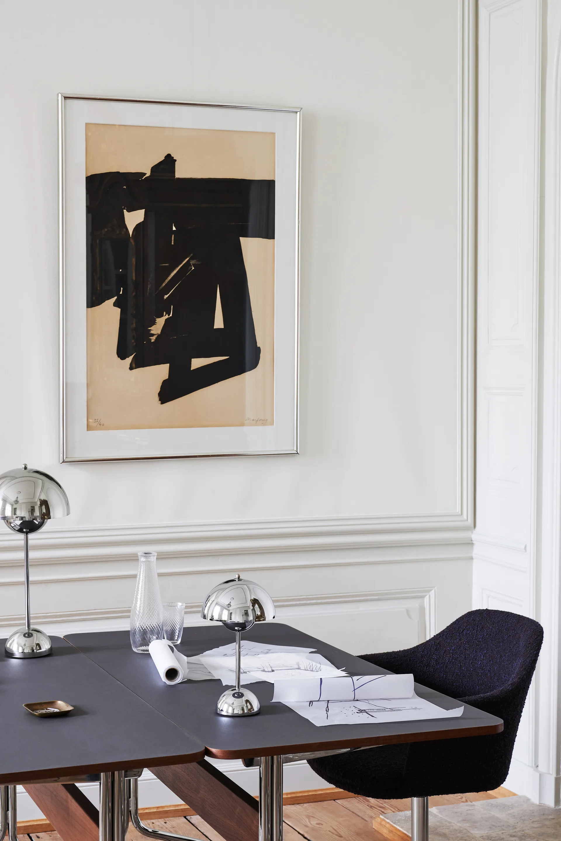 Lampe de table Flowerpot portable VP9, Chrome &Tradition