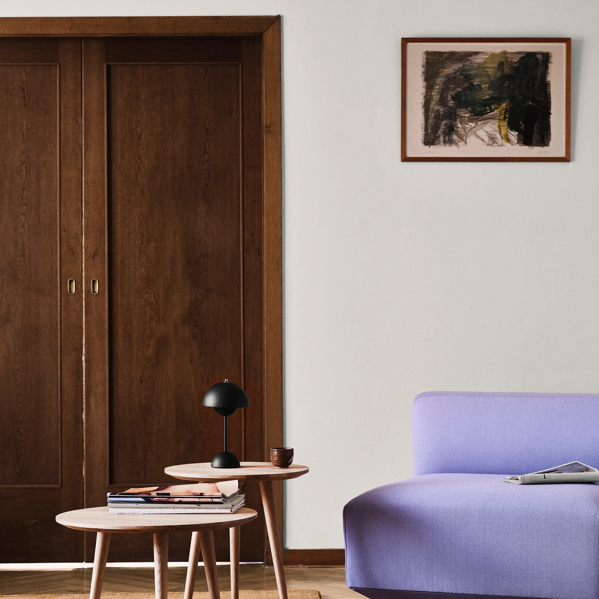 Lampe de table Flowerpot portable VP9, Matt black &Tradition