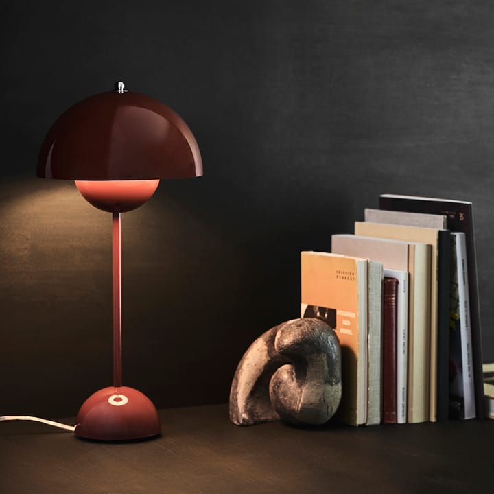Lampe de table FlowerPot VP3, Rouge-marron &Tradition
