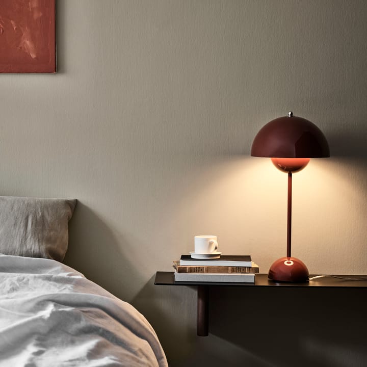 Lampe de table FlowerPot VP3, Rouge-marron &Tradition