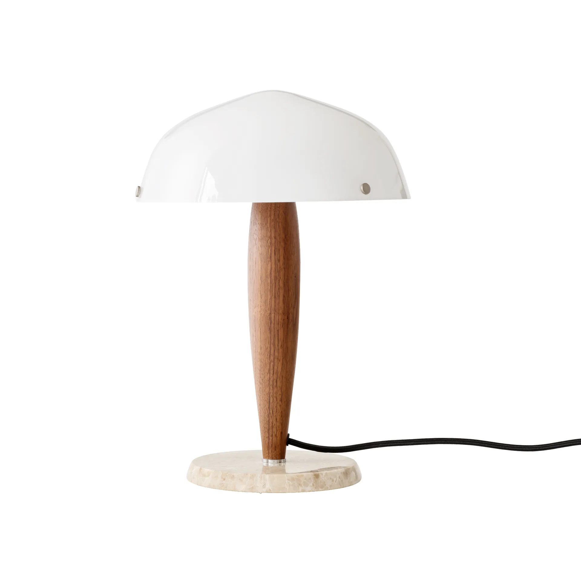 Lampe de table Herman SHY3, noix et marbre crème, cordon textile &Tradition