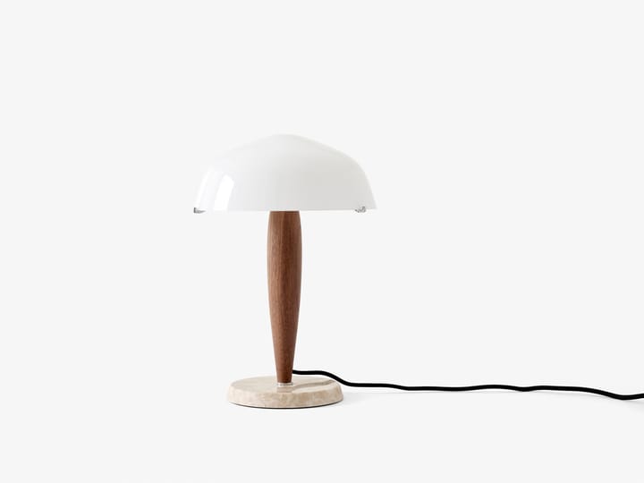 Lampe de table Herman SHY3, noix et marbre crème, cordon textile &Tradition