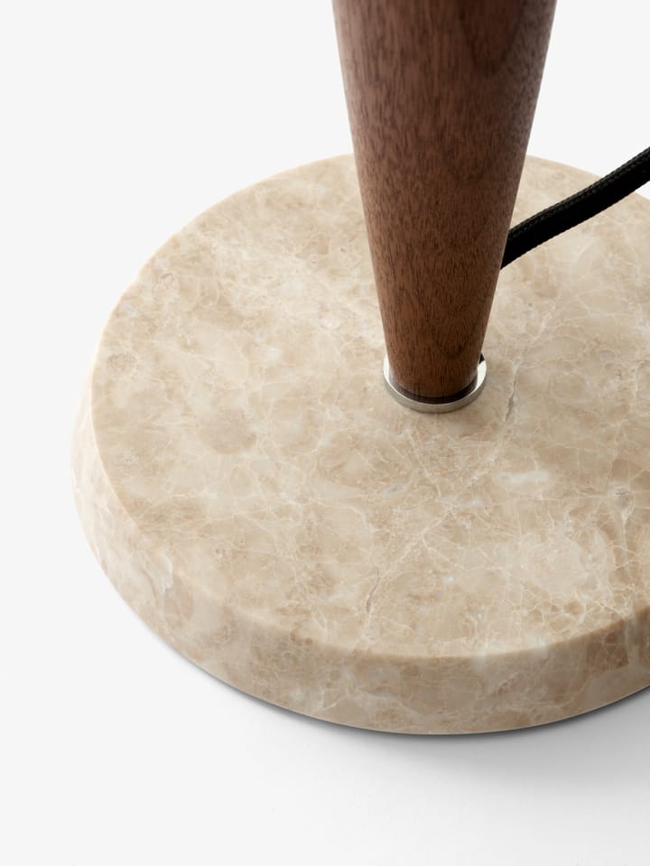 Lampe de table Herman SHY3, noix et marbre crème, cordon textile &Tradition