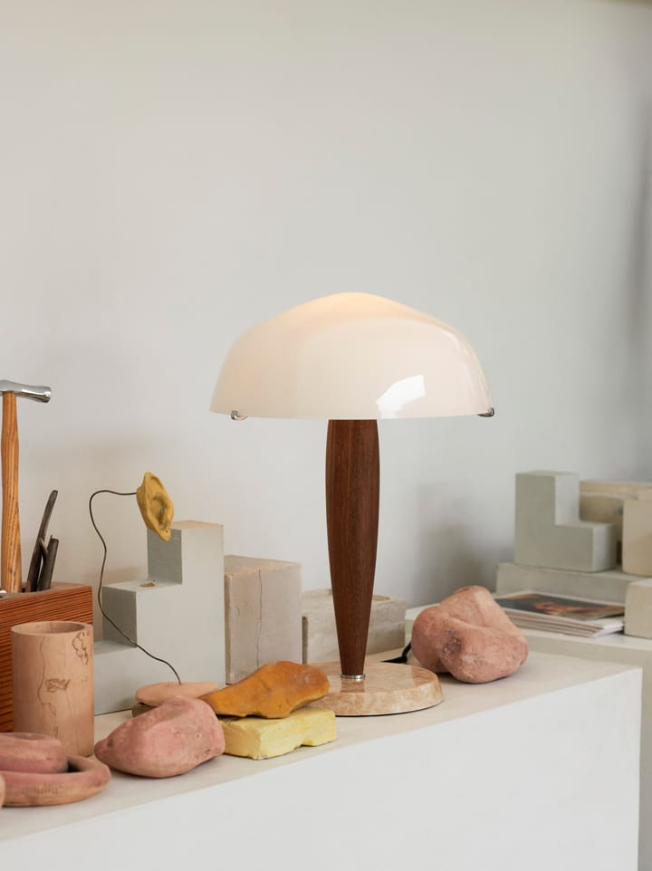 Lampe de table Herman SHY3 - noix et marbre crème, cordon textile - &Tradition