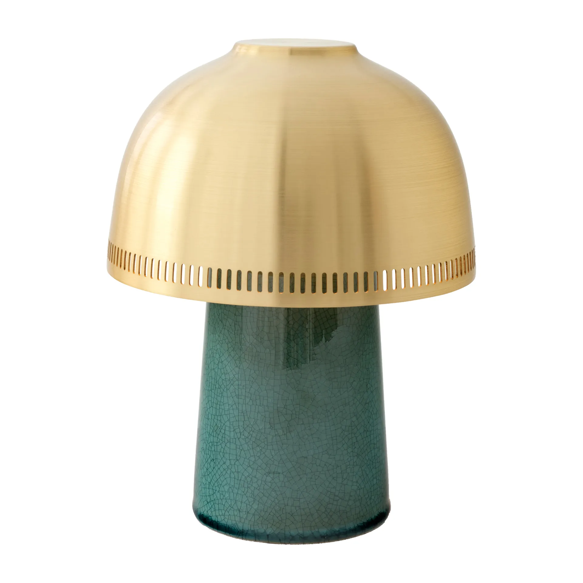 Lampe de table Raku SH8, Vert bleu et laiton &Tradition