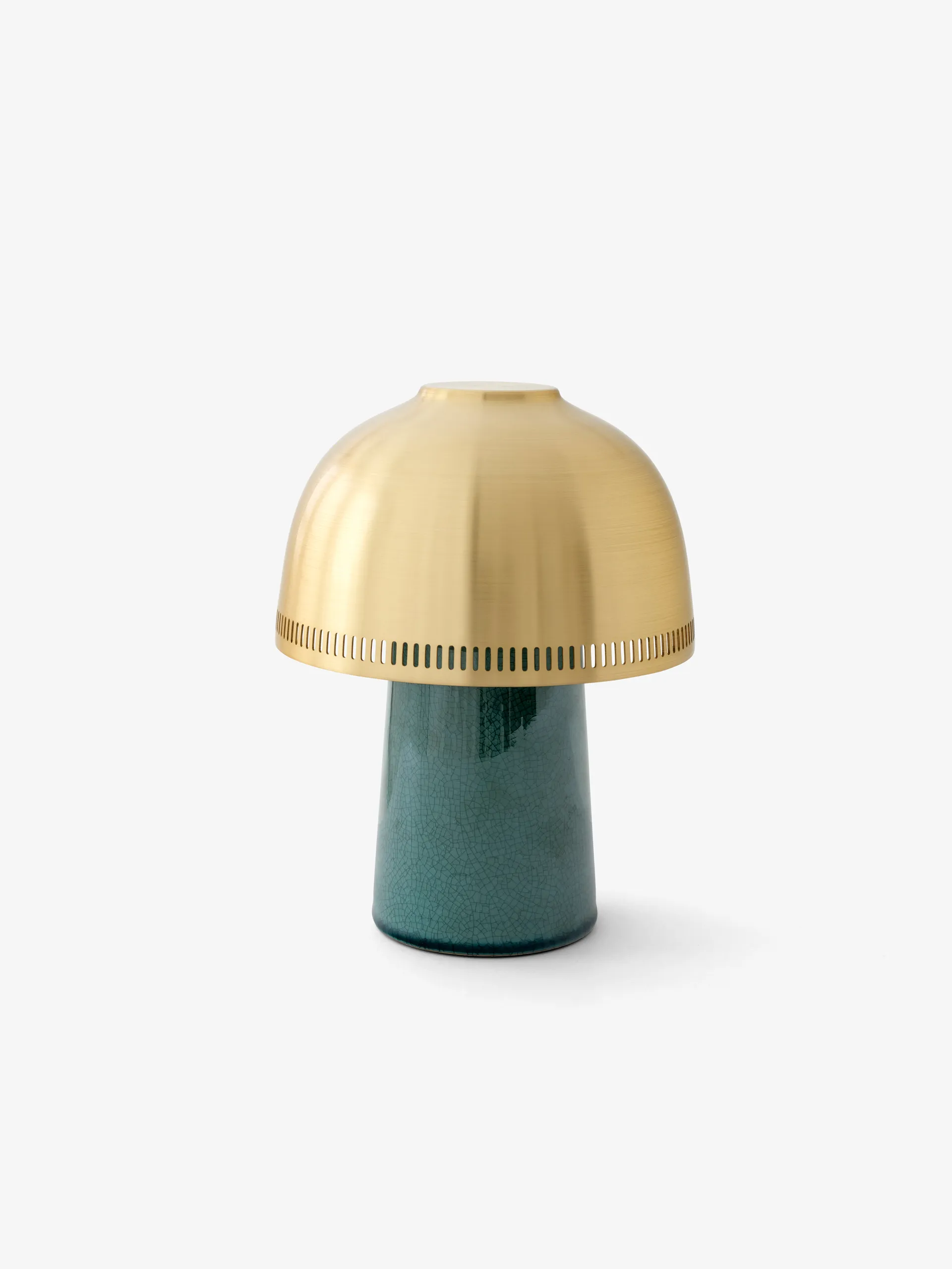 Lampe de table Raku SH8, Vert bleu et laiton &Tradition