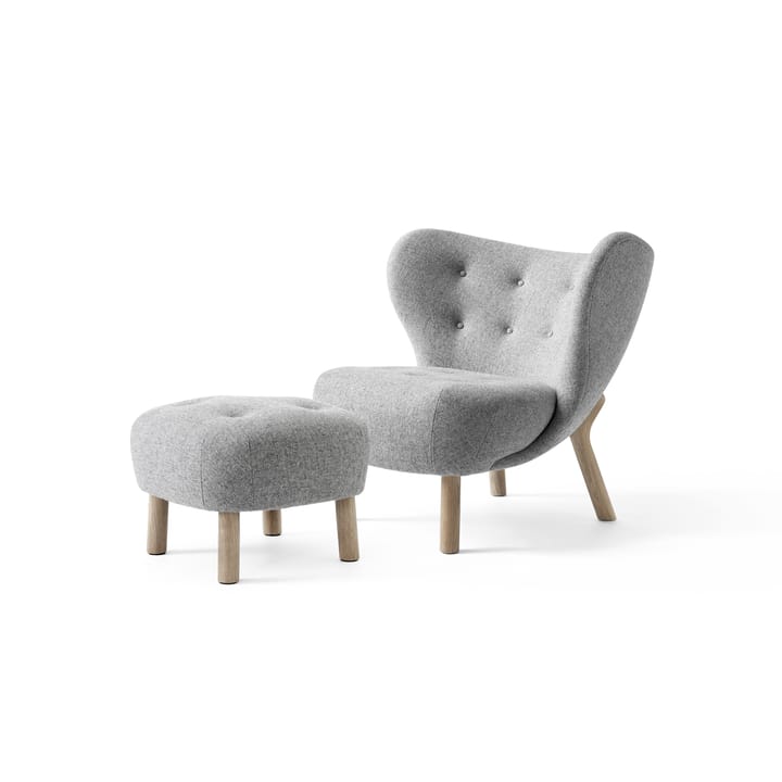 Little Petra VB1 fauteuil et pouf ATD1 - Chêne huilé blanc-Hallingdal - &Tradition