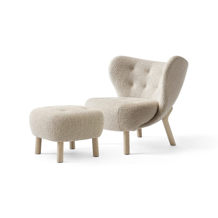 Little Petra VB1 fauteuil et pouf ATD1 - Chêne huilé blanc-Karakorum - &Tradition