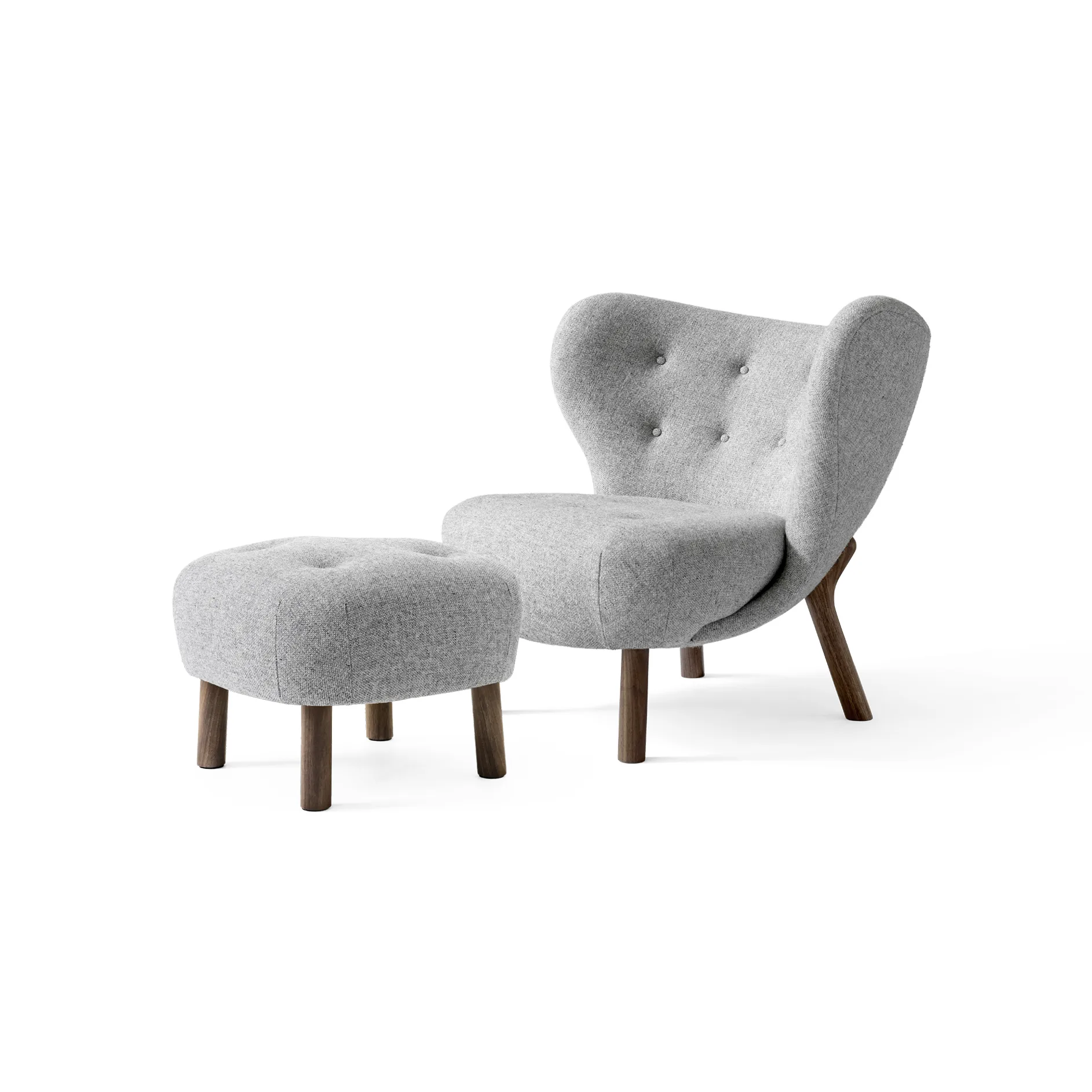 Little Petra VB1 fauteuil et pouf ATD1, Noyer huilé-Hallingdal &Tradition