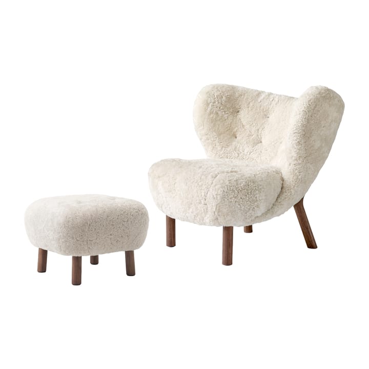 Little Petra VB1 fauteuil et pouf ATD1 - Noyer huilé-Moonlight - &Tradition