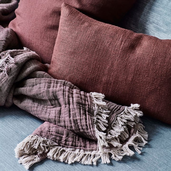 Plaid en laine Collect SC33 260x260 cm, Cloud & Burgundy (beige-rouge) &Tradition