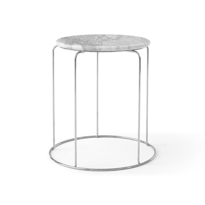 Plateau Wire Stool VP11 Ø38 cm, Bianco Carrara marbre &Tradition