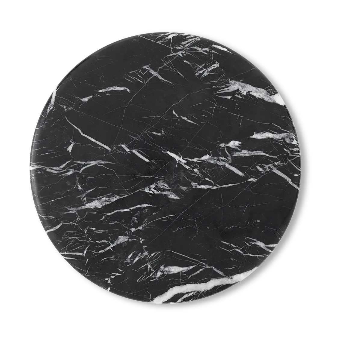 Plateau Wire Stool VP11 Ø38 cm, Nero Marquina marbre &Tradition