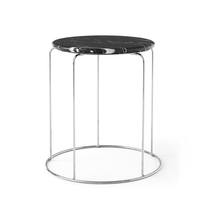 Plateau Wire Stool VP11 Ø38 cm, Nero Marquina marbre &Tradition