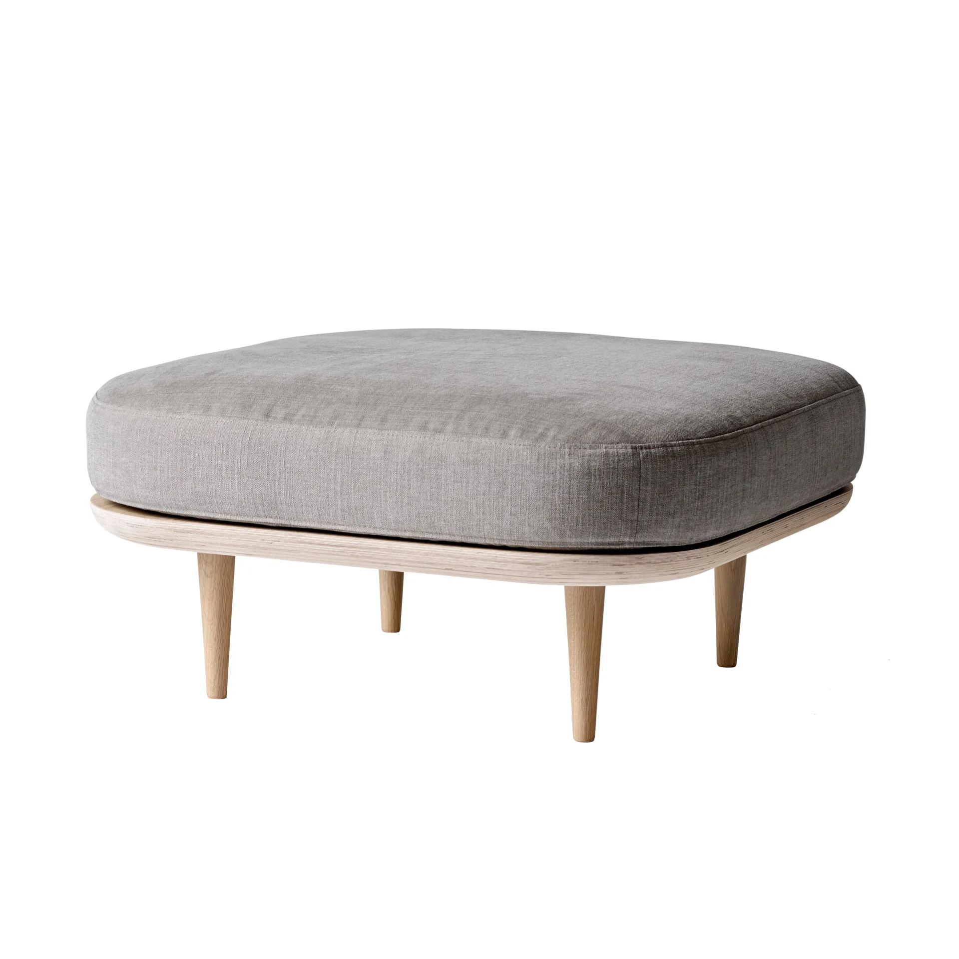 Pouf Fly SC9, chêne huilé clair + tissu beige &Tradition