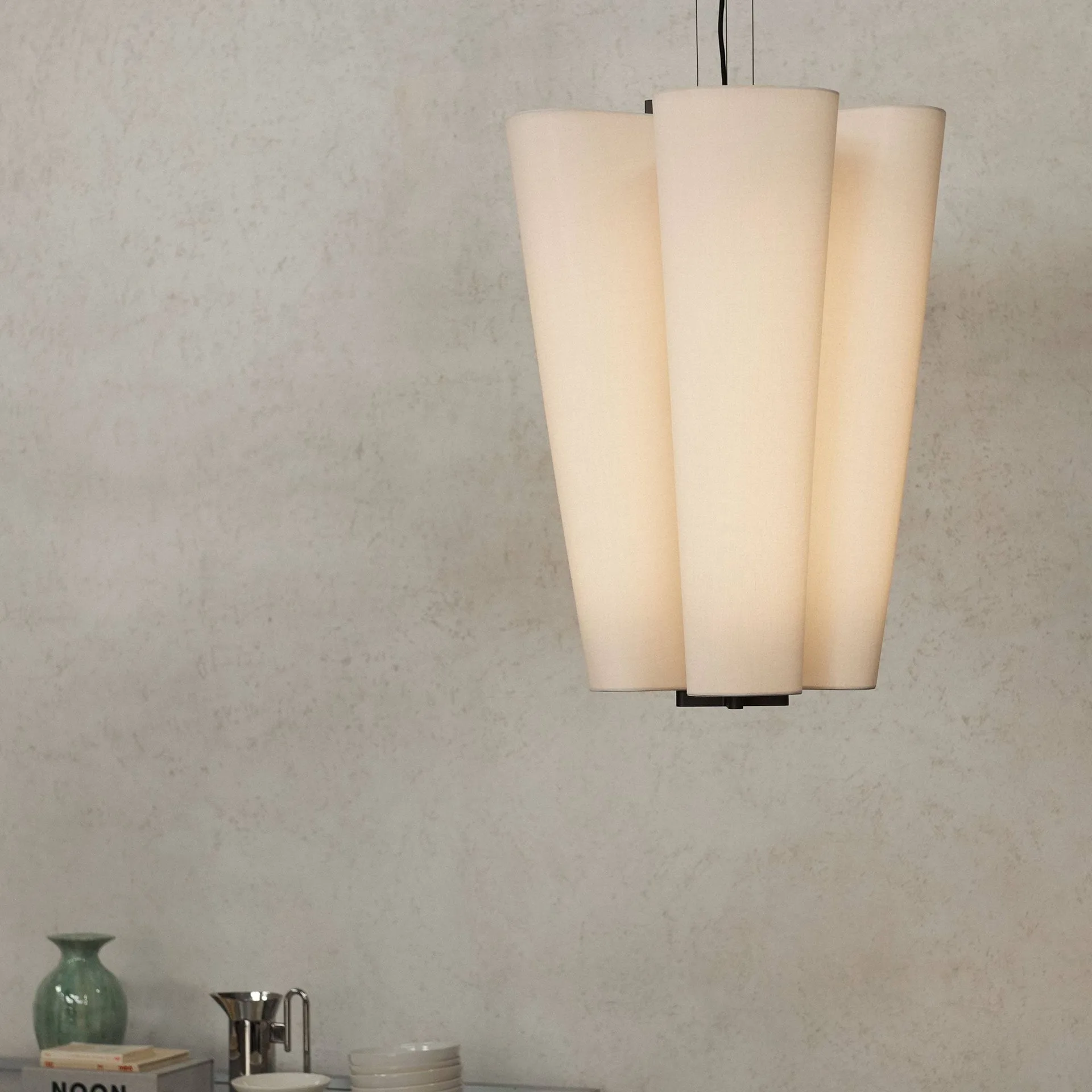 Suspension Bella chandelier, SC115, Bronzed & Soft Canvas, Ø54 cm &Tradition