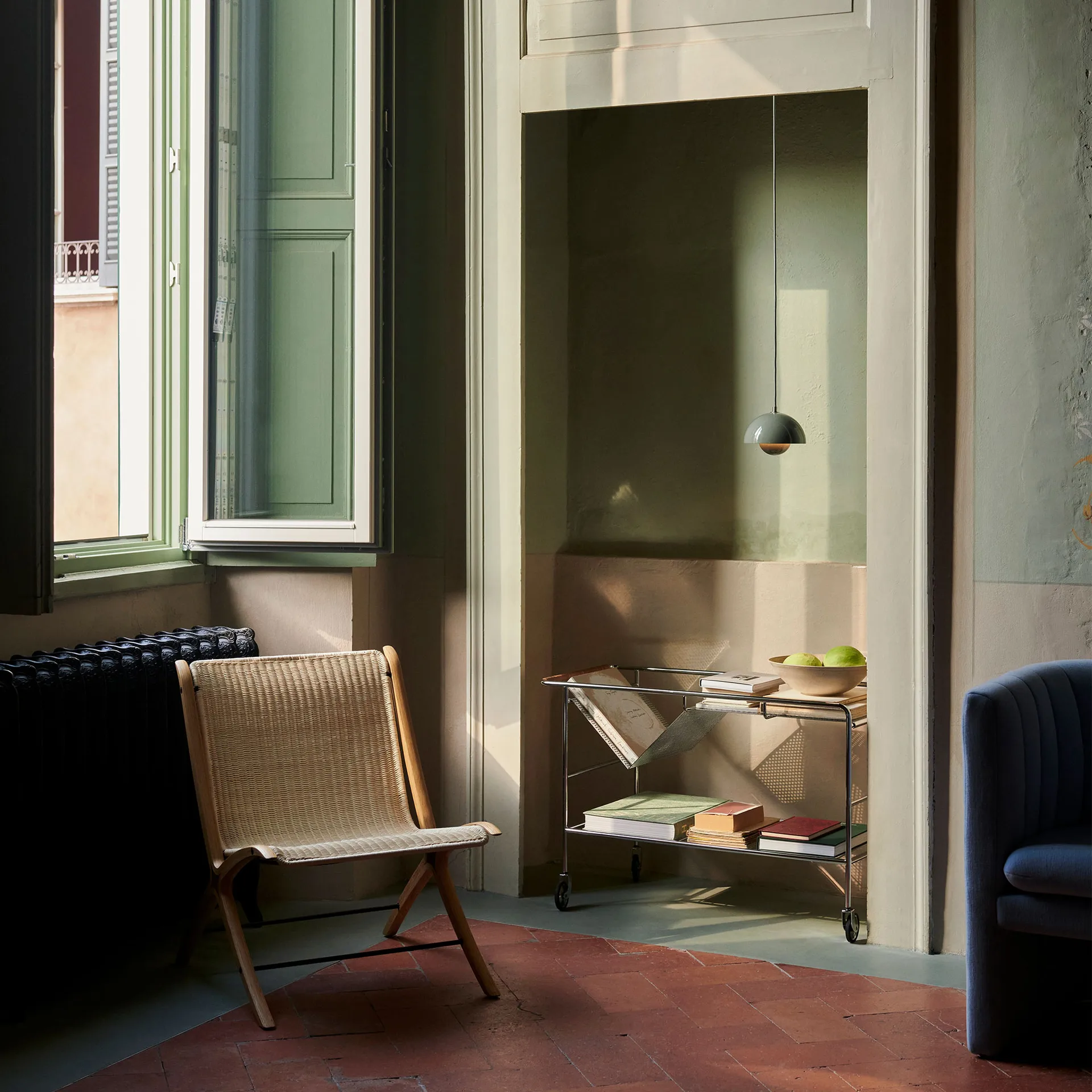 Suspension Flowerpot VP10, Stone blue &Tradition