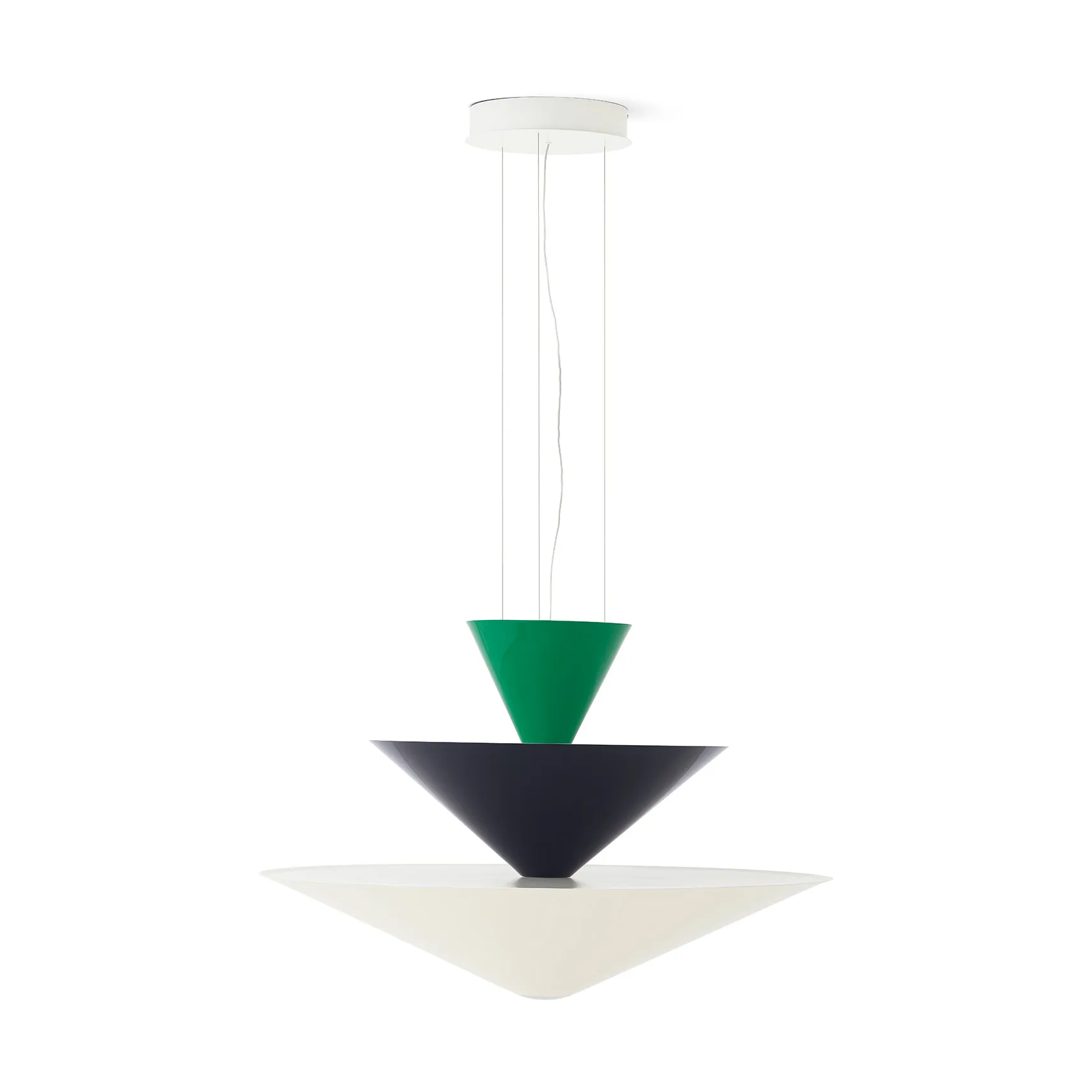 Suspension Gio LN15 Ø92 cm, Signal green-deep blue-ecru &Tradition