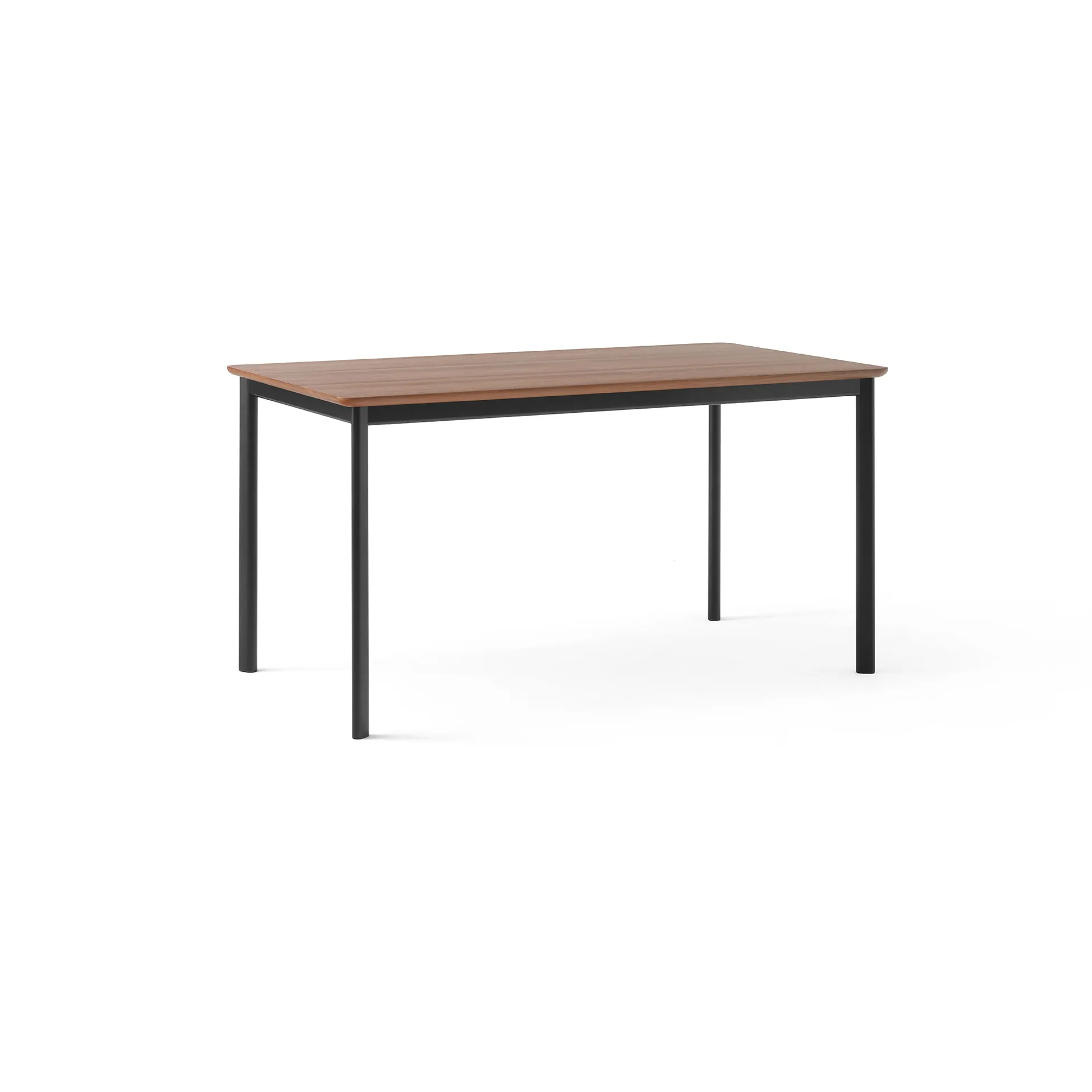 Table à manger Drip HW115 83x143 cm, Black frame-clear lacq. walnut &Tradition
