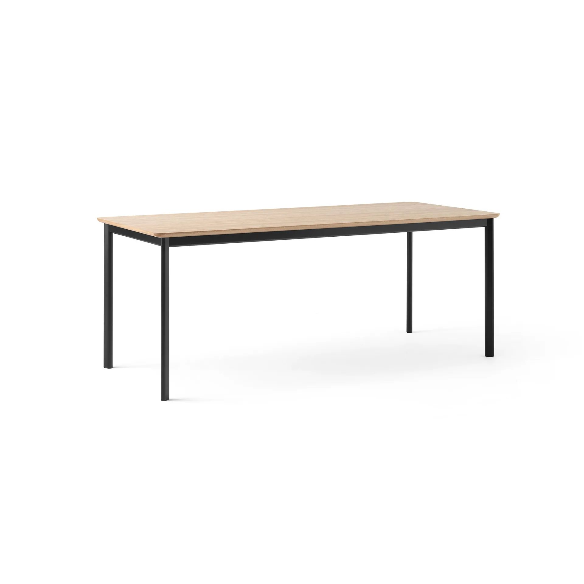 Table à manger Drip HW116 83x193 cm, Black frame-clear lacq. oak &Tradition