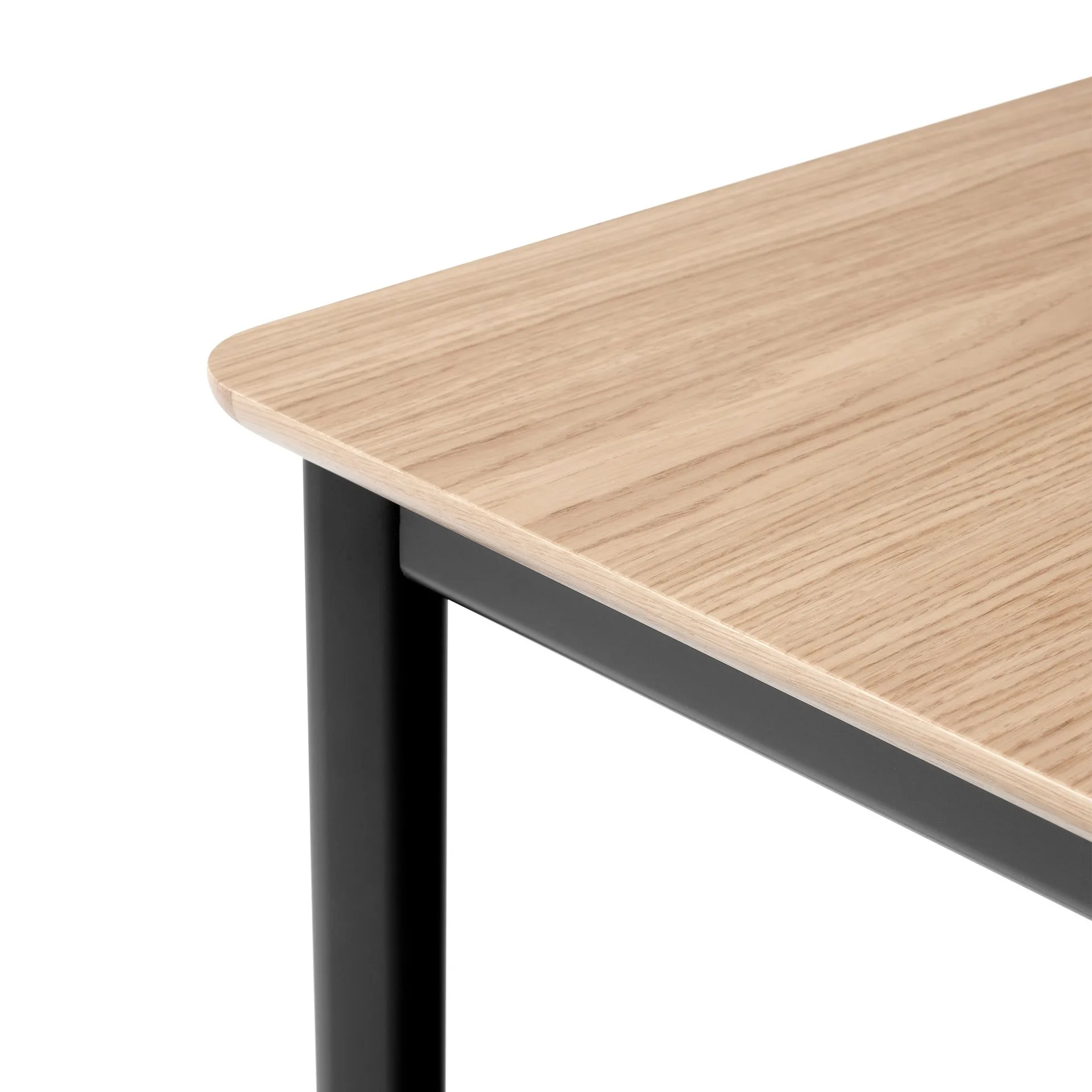 Table à manger Drip HW116 83x193 cm, Black frame-clear lacq. oak &Tradition